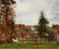 paisaje con un caballo blanco en un campo l ermitage 1872 Camille Pissarro